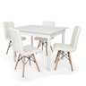 Conjunto Mesa de Jantar Robust 110x90 Branca com 4 Cadeiras Eiffel Gomos - Branca - 1