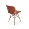 Conjunto Mesa de Jantar Robust 110x90 Preta com 4 Cadeiras Eames Eiffel Slim - Marrom - 4