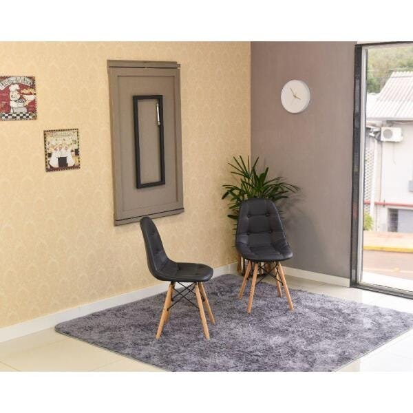 Conjunto de Mesa 120 x 75 Volpi + 2 Cadeiras Botonê - Preta - 3