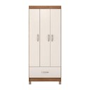 Ver imagem 2 de Guarda Roupa Solteiro 3 Portas 1 Gaveta 75 cm Amêndola Off White Prince Demóbile