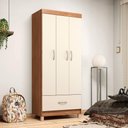 Ver imagem 1 de Guarda Roupa Solteiro 3 Portas 1 Gaveta 75 cm Amêndola Off White Prince Demóbile