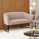 Ver imagem 1 de Sofá 2 Lugares Namoradeira Industrial Preto Stella Bouclê D03 - D'Rossi Rose