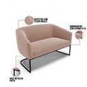 Ver imagem 3 de Sofá 2 Lugares Namoradeira Industrial Preto Stella Bouclê D03 - D'Rossi Rose