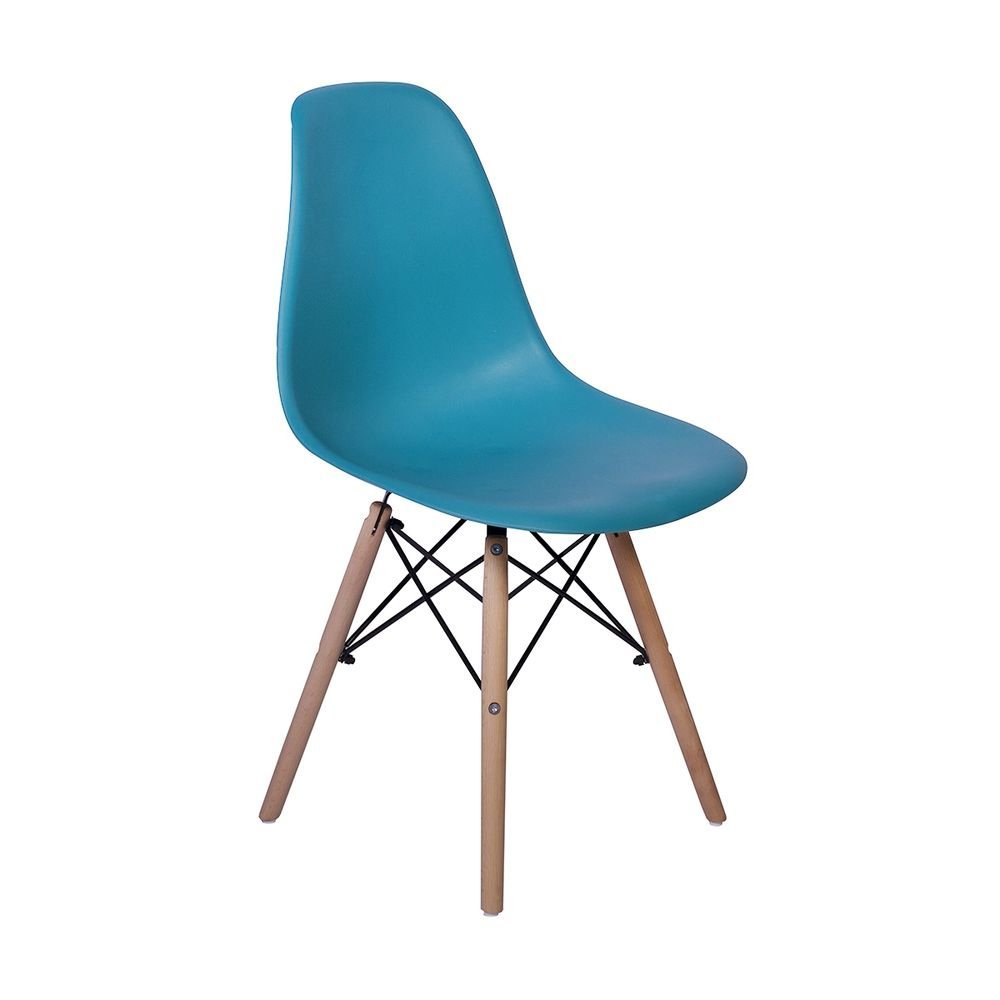 Kit Mesa Jantar Eiffel 80x80 Branca + 2 Cadeiras Charles Eames - Turquesa - 3