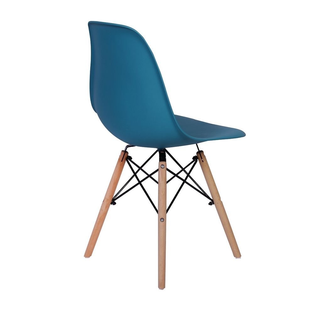 Kit Mesa Jantar Eiffel 80x80 Branca + 2 Cadeiras Charles Eames - Turquesa - 4