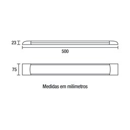 Luminária Led Blumenau Slim De Sobrepor 50Cm 18W Bivolt 6500K Luz Branca - 3
