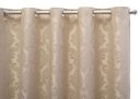 Ver imagem 2 de Cortina Jacquard Sala e Quarto 5,00x2,50 Bege Ilhós Quadrado Cromado