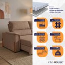 Ver imagem 3 de Sofá Retrátil Reclinável Linea 2,70m Linho Bouclê Marrom Duplo Molejo - King House
