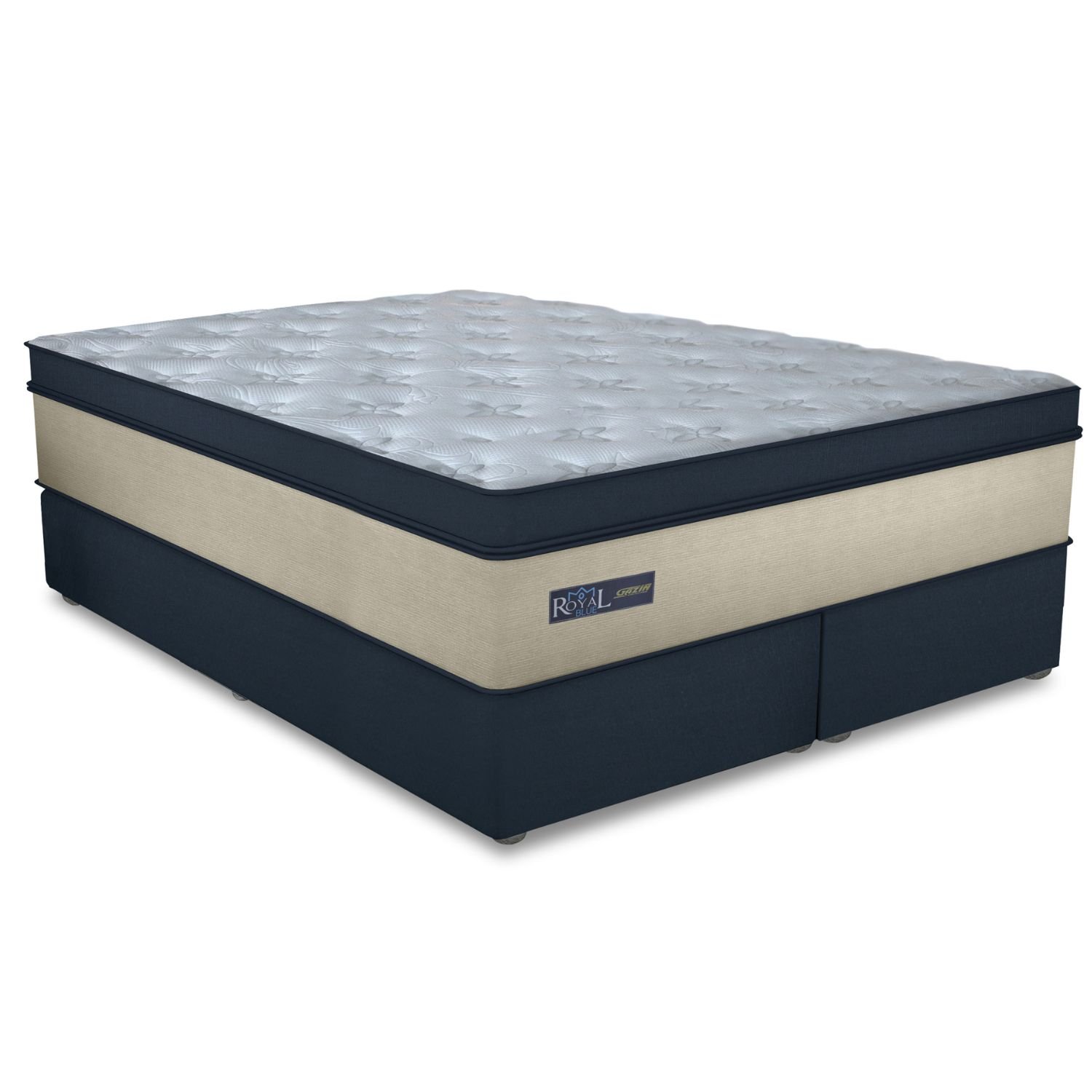 Cama Box Casal King Size 193x203x78cm Royal Blue Gazin Colchões Megasul