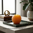Ver imagem 2 de Cachepot LED Oval Pequeno com Acabamento em Cera Laranja - 11x9 cm