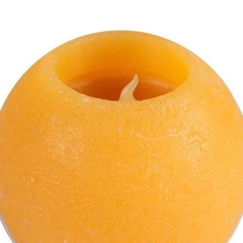 Led Oval Pequeno com Acabamento em Cera Laranja - 11x9 Cm