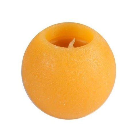 Cachepot LED Oval Pequeno com Acabamento em Cera Laranja - 11x9 cm