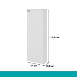Armário Aéreo de Cozinha 1 Porta Branco Carraro - 3