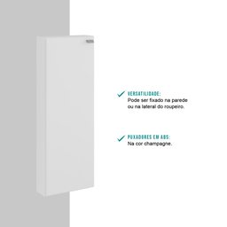 Armário Aéreo de Cozinha 1 Porta Branco Carraro - 5