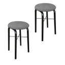 Ver imagem 1 de Kit 2 Puffs Manu Suede Grafite D'rossi