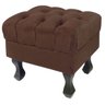 Kit 2 Puff Retrô Luis XV Capitonê Suede Marrom - 2