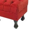 Kit 2 Puff Retrô Luis XV Capitonê Suede Vermelho - 5