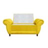 Kit 2 Sofás Retrô com Baú Itália Namoradeira Calçadeira Suede Amarelo D'Rossi - 4