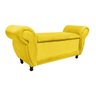 Kit 2 Sofás Retrô com Baú Itália Namoradeira Calçadeira Suede Amarelo D'Rossi - 2