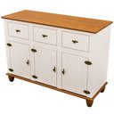 Ver imagem 2 de Aparador Buffet para Sala de Jantar 3 Portas 3 Gavetas 130cm Alegra S05 Off White Nogueira - Lyam de