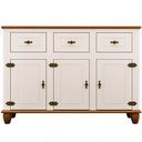 Ver mais imagens de Aparador Buffet para Sala de Jantar 3 Portas 3 Gavetas 130cm Alegra S05 Off White Nogueira - Lyam de