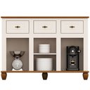 Ver imagem 7 de Aparador Buffet para Sala de Jantar 3 Portas 3 Gavetas 130cm Alegra S05 Off White Nogueira - Lyam de