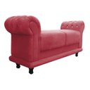 Ver imagem 1 de Sofá Retrô Barcelona Namoradeira Calçadeira Suede Rose com strass D'Rossi