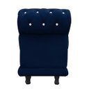 Ver imagem 3 de Sofá Retrô Barcelona Namoradeira Calçadeira Suede Azul Marinho com strass D'Rossi