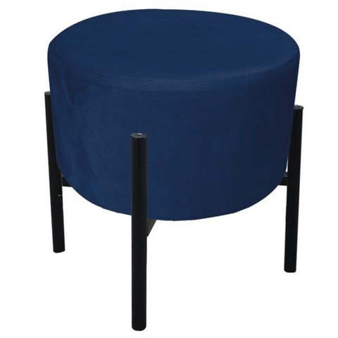Puff Iron Suede Base Palito D'Rossi - Azul Marinho