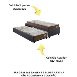 Bicama Box para Dois Colchões Solteirão 96x203 Linho - 8