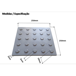 KIT 10 PÇS PISO TÁTIL ALERTA PVC 25X25 ARGAMASSADO PRETO - 3 KIT 10 PÇS PISO TÁTIL ALERTA PVC 25X25 ARGAMASSADO PRETO - 3