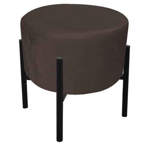 Puff Iron Suede Base Palito D'Rossi - Marrom