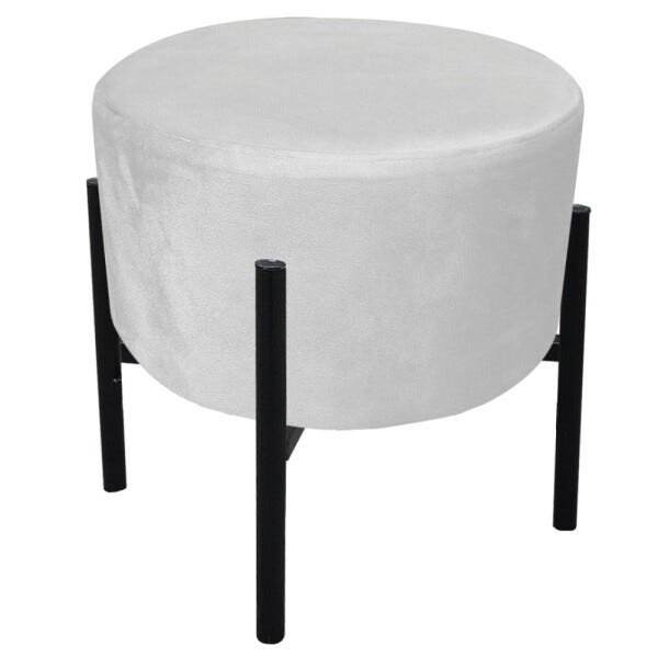 Puff Iron Suede Base Palito D'Rossi - Branco - 1