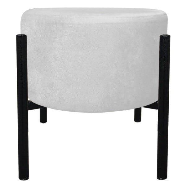 Puff Iron Suede Base Palito D'Rossi - Branco - 2