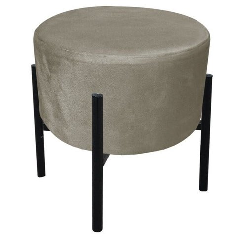 Puff Iron Suede Base Palito D'Rossi - Marrom Rato