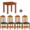 Mesa Quadrada Com 4 Cadeiras Estofadas Madeira Maciça 88 x 88 Mel Cout Shop Jm - 2
