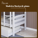 Ver imagem 6 de Treliche Solteiro Madeira com Cama Auxiliar e Proteção:Treliche Branco/Branco