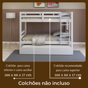 Ver imagem 7 de Treliche Solteiro Madeira com Cama Auxiliar e Proteção:Treliche Branco/Branco