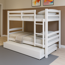 Ver imagem 1 de Treliche Solteiro Madeira com Cama Auxiliar e Proteção:Treliche Branco/Branco