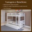 Ver imagem 4 de Treliche Solteiro Madeira com Cama Auxiliar e Proteção:Treliche Branco/Branco