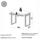Ver imagem 3 de Escrivaninha Mesa de Trabalho Industrial 100cm x 53cm com Gaveta 100% MDF Dalla Costa Cor:Freijó
