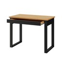 Ver imagem 2 de Escrivaninha Mesa de Trabalho Industrial 100cm x 53cm com Gaveta 100% MDF Dalla Costa Cor:Freijó