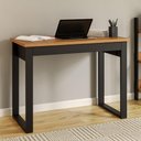 Ver imagem 1 de Escrivaninha Mesa de Trabalho Industrial 100cm x 53cm com Gaveta 100% MDF Dalla Costa Cor:Freijó