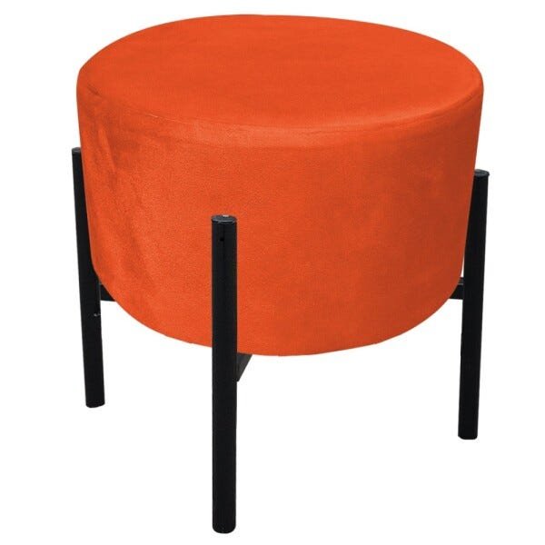 Puff Iron Suede Laranja Base Palito D'Rossi - 1