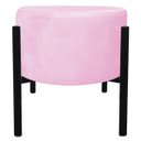 Ver imagem 2 de Puff Iron Suede Rosa Bebê Base Palito D'Rossi