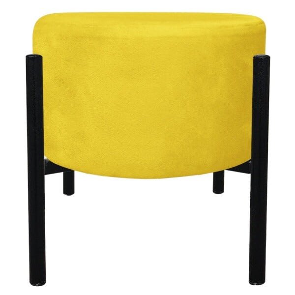 Kit 2 Puffs Iron Suede Amarelo Base Palito D'Rossi - 3
