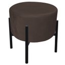 Ver imagem 2 de Kit 4 Puffs Iron Suede Marrom Base Palito D'Rossi