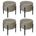 Ver imagem 1 de Kit 4 Puffs Iron Suede Marrom Rato Base Palito D'Rossi