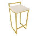 Ver imagem 1 de Banqueta Pietra Suede Bege Base Dourado D'Rossi