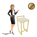 Ver imagem 4 de Banqueta Pietra Suede Bege Base Dourado D'Rossi